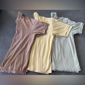 RedHead Bundle 3 Men's Polo Shirts Tan/Beige Pinkish Brown Yellow XL 100% Cotton